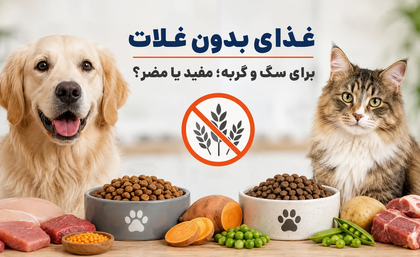 غذای بدون غلات (Grain-Free) برای سگ و گربه؛ آیا واقعاً انتخاب بهتری است؟