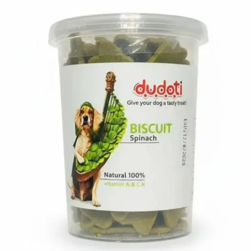 بیسکویت تشویقی سگ دودوتی با طعم اسفناج | طبیعی و سرشار از ویتامین