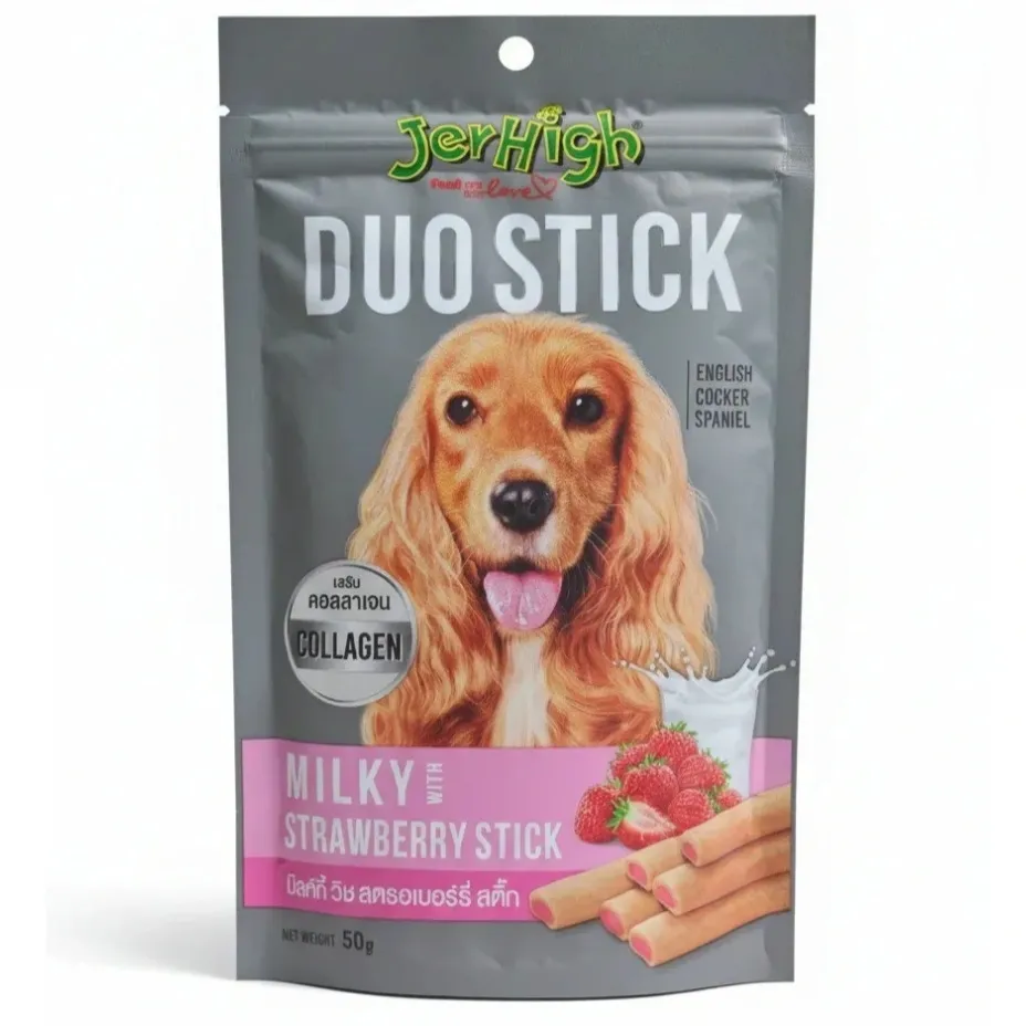 تشویقی سگ جرهای استیک توت‌فرنگی ۵۰ گرم