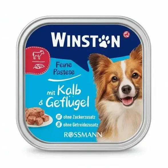 کنسرو پته سگ وینستون (Winston) با طعم گوساله و ماکیان - بدون غلات (Grain-Free)