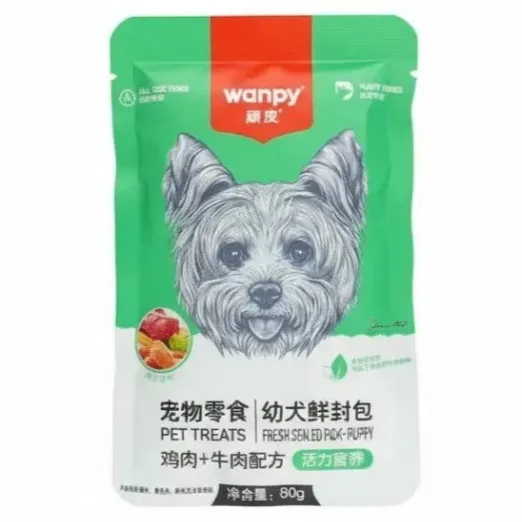 پوچ سگ پاپی ونپی مرغ و گوشت گاو ۸۰ گرم