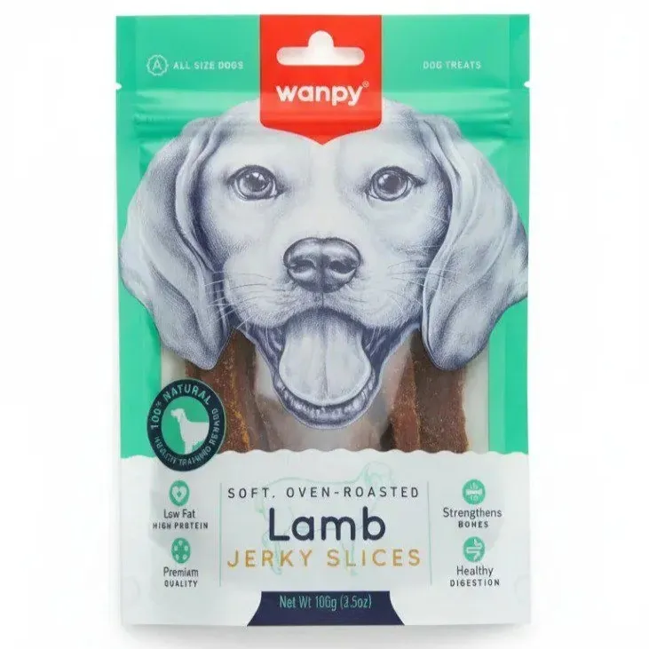 تشویقی سگ ونپی مدل اسلایس جرکی بره وزن ۱۰۰ گرم