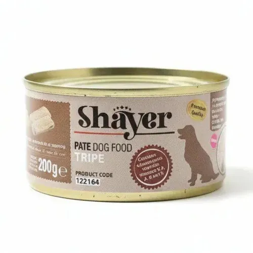 کنسرو غذای سگ شایر مدل پته با طعم سیرابی وزن 200 گرم