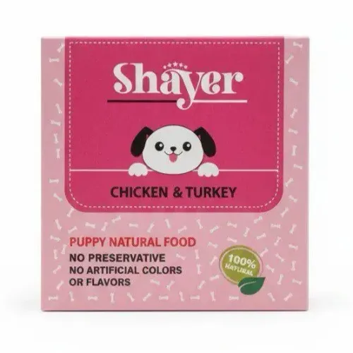 غذای طبیعی توله سگ شایر با طعم مرغ و بوقلمون