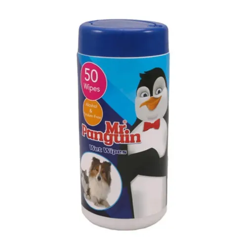 دستمال مرطوب استوانه‌ای مستر پنگوئن – 50 عددی