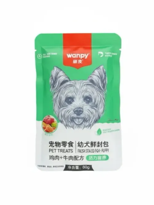 پوچ سگ پاپی ونپی مرغ و گوشت گاو ۸۰ گرم