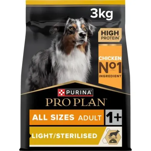غذای خشک سگ همه نژاد ها purina proplan مدل light/sterilised