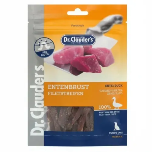 تشویقی نواری سگ دکتر کلادرز با فیله سینه اردک (Dr. Clauder's Duck Breast Fillet Strips)