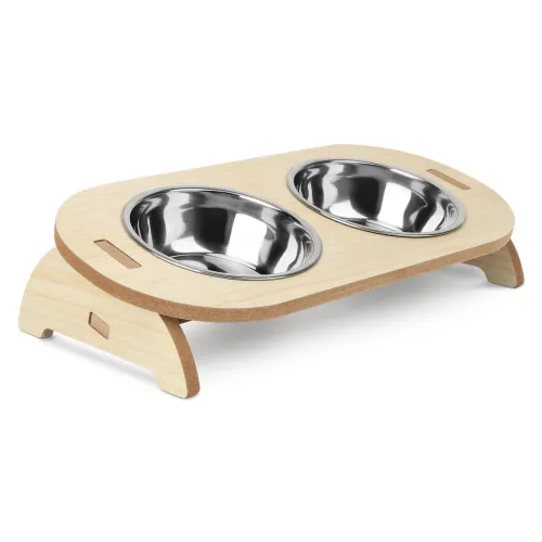 ست ظرف غذای استیل شیبدار سگ و گربه