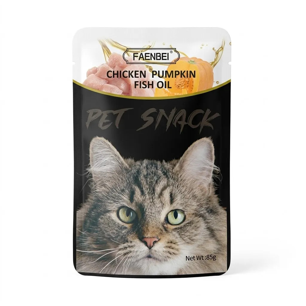 پوچ گربه فنبی با طعم مرغ، کدو حلوایی و روغن ماهی