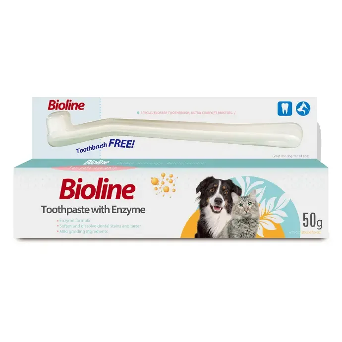 ست خمیر دندان و مسواک سگ و گربه Bioline